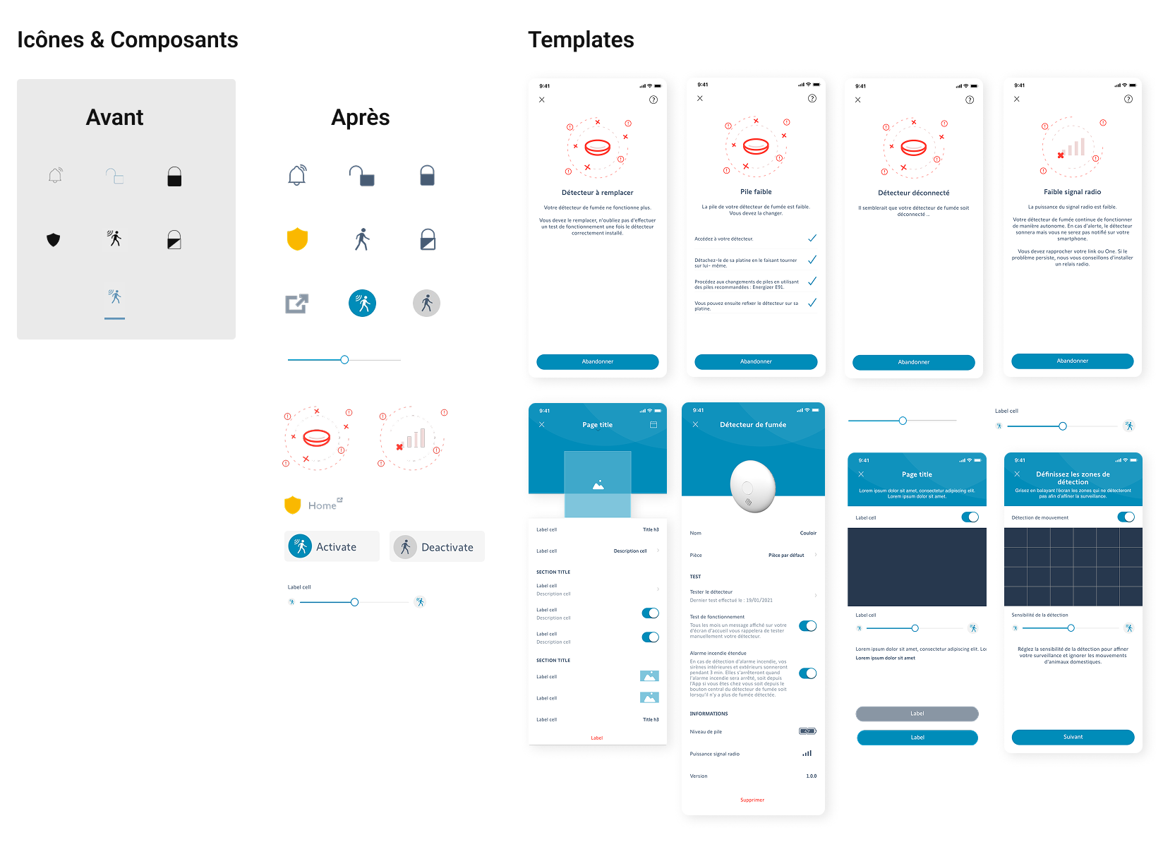 Des éléments du design system.